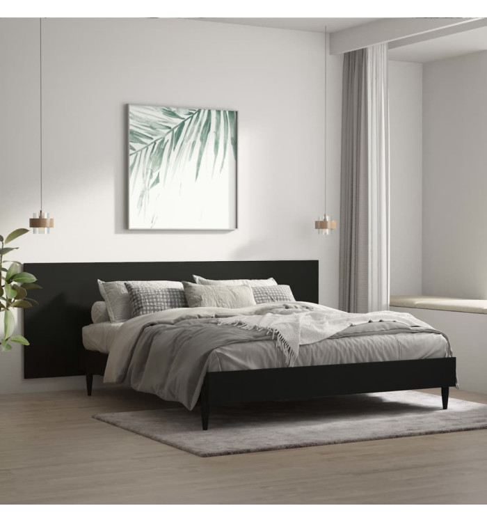 Tête de lit murale Noir 240x1,5x80 cm Bois d'ingénierie | Mobilier & Déco