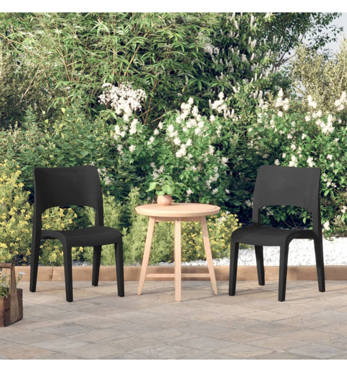 Chaises de jardin lot de 2 Polypropylène Anthracite | Mobilier & Déco