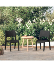 Chaises de jardin lot de 2 Polypropylène Anthracite | Mobilier & Déco