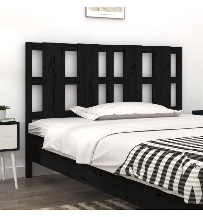 Tête de lit Noir 145,5x4x100 cm Bois massif de pin | Mobilier & Déco