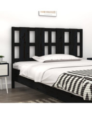 Tête de lit Noir 145,5x4x100 cm Bois massif de pin | Mobilier & Déco