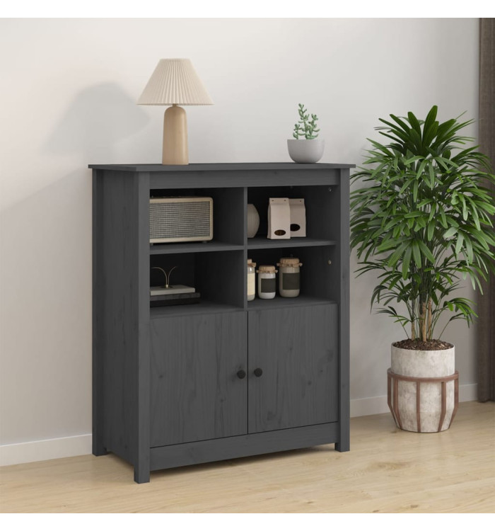 Buffet Gris 83x41,5x100 cm Bois massif de pin | Mobilier & Déco