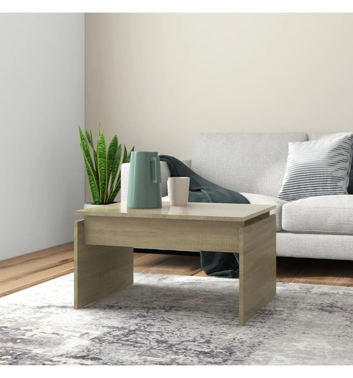 Table basse chêne sonoma 68x50x38 cm bois d'ingénierie | Mobilier & Déco