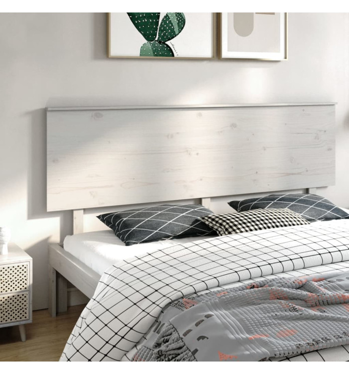 Tête de lit Blanc 204x6x82,5 cm Bois massif de pin | Mobilier & Déco