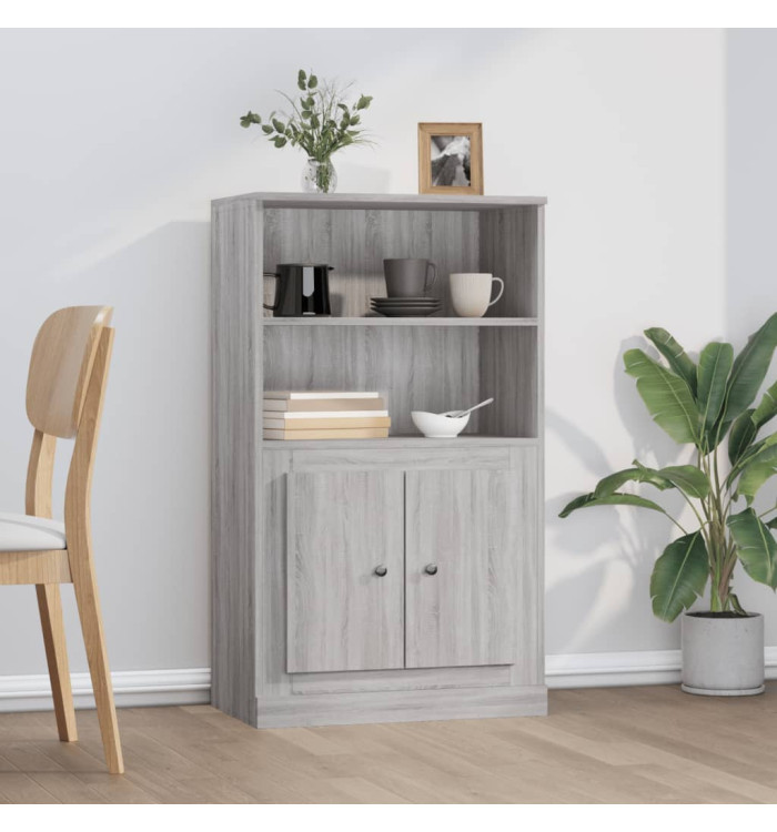 Buffet haut sonoma gris 60x35,5x103,5 cm bois d'ingénierie | Mobilier & Déco