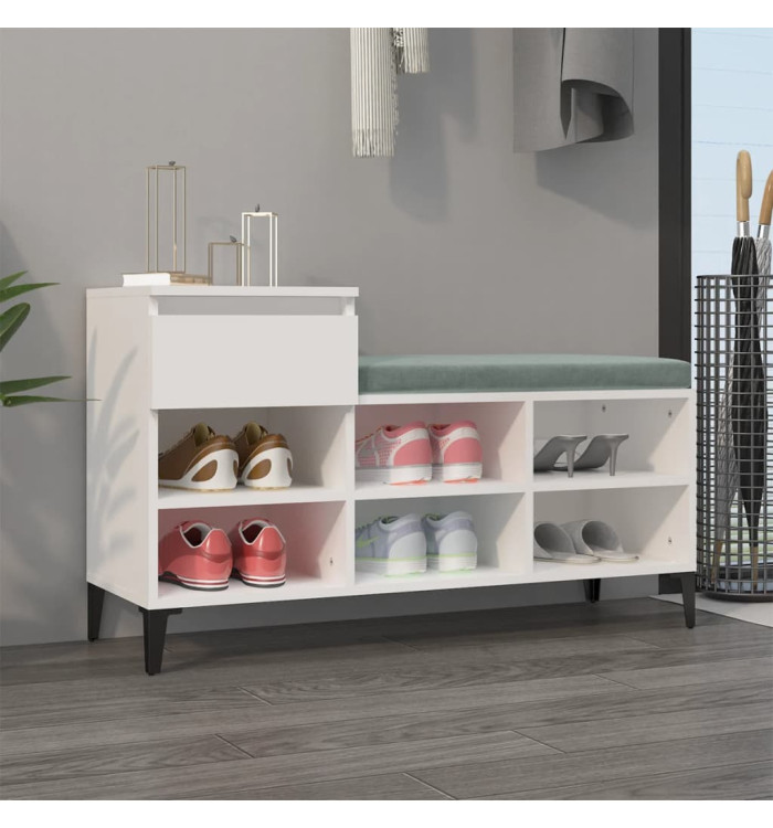 Armoire à chaussures Blanc 102x36x60 cm Bois d'ingénierie | Mobilier & Déco