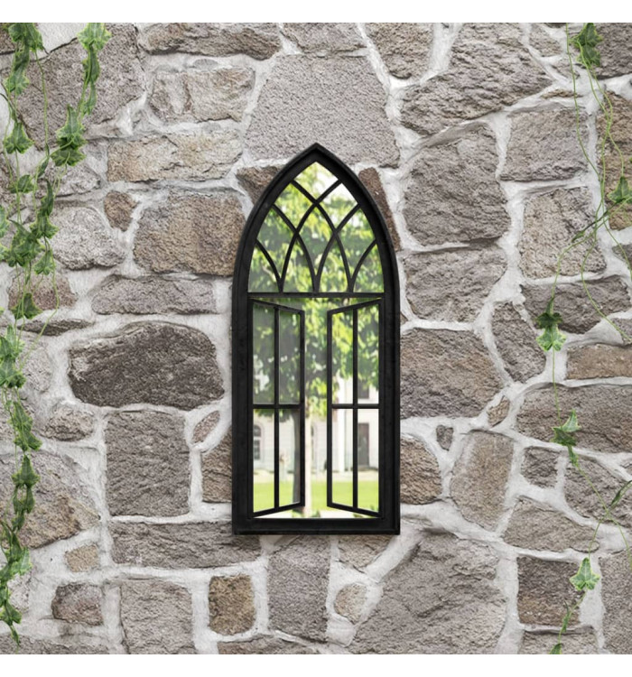 Miroir de jardin Noir 70x30 cm Fer pour utilisation extérieure | Mobilier & Déco