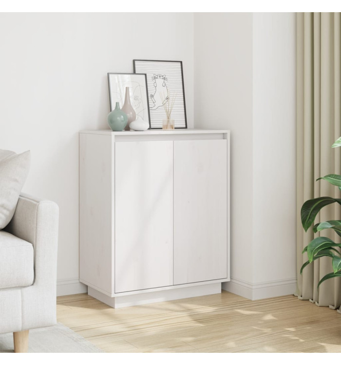 Buffet Blanc 60x34x75 cm Bois massif de pin | Mobilier & Déco