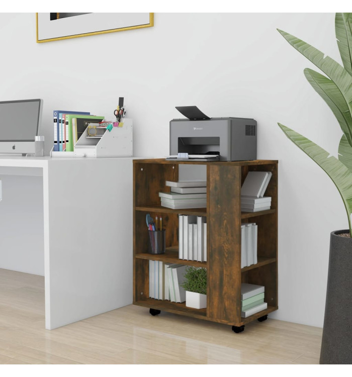 Armoire roulante Chêne fumé 60x35x75 cm Bois d'ingénierie | Mobilier & Déco