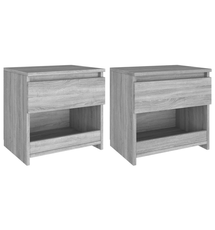 Tables de chevet 2 pcs Sonoma gris 40x30x39cm Bois d'ingénierie | Mobilier & Déco