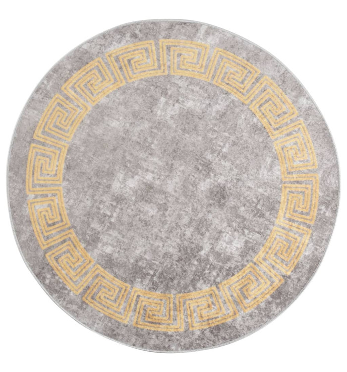 Tapis lavable antidérapant φ120 cm gris | Mobilier & Déco