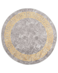 Tapis lavable antidérapant φ120 cm gris | Mobilier & Déco
