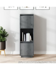Buffet haut Gris 38x35x117 cm Bois massif de pin | Mobilier & Déco