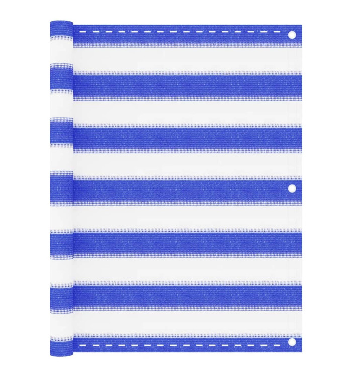 Écran de balcon Bleu et blanc 75x500 cm PEHD | Mobilier & Déco