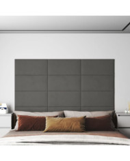 Panneaux muraux 12 pcs Gris foncé 60x30 cm Velours 2,16 m² | Mobilier & Déco