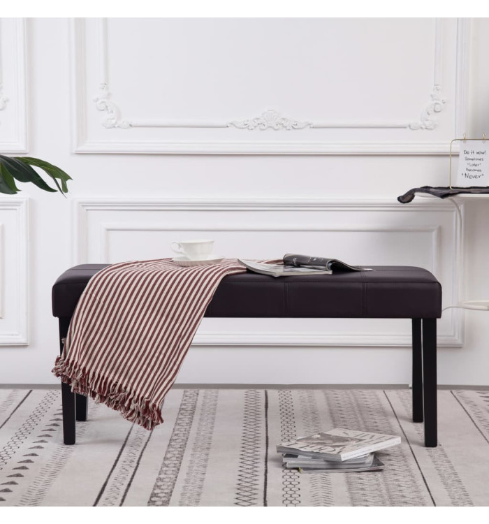 Banc 106 cm Marron Similicuir | Mobilier & Déco