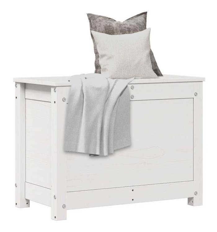 Boîte de rangement Blanc 60x32x45,5 cm Bois massif de pin | Mobilier & Déco