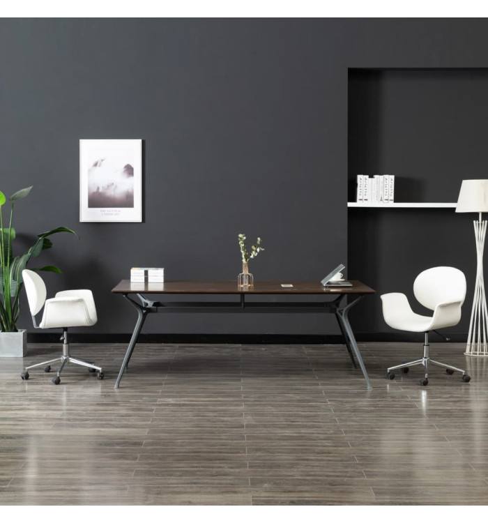 Chaise pivotante à manger Blanc Similicuir | Mobilier & Déco