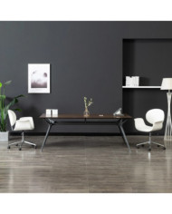 Chaise pivotante à manger Blanc Similicuir | Mobilier & Déco