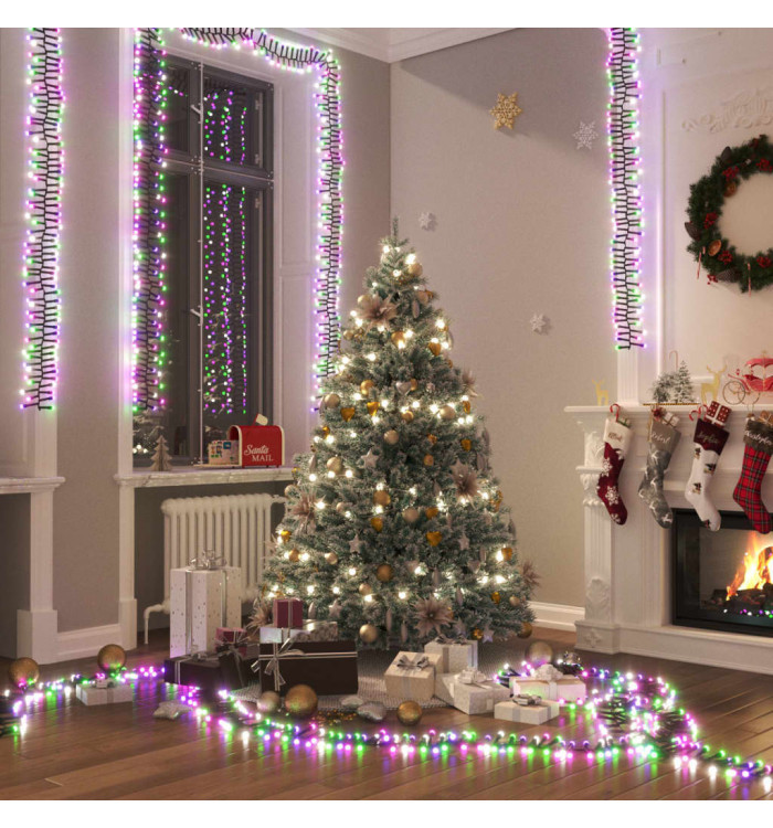 Guirlande à LED groupées 400 LED Multicolore pastel 7,4 m PVC | Mobilier & Déco