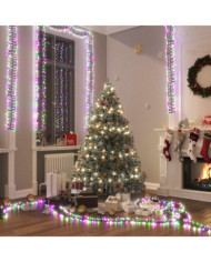 Guirlande à LED groupées 400 LED Multicolore pastel 7,4 m PVC | Mobilier & Déco