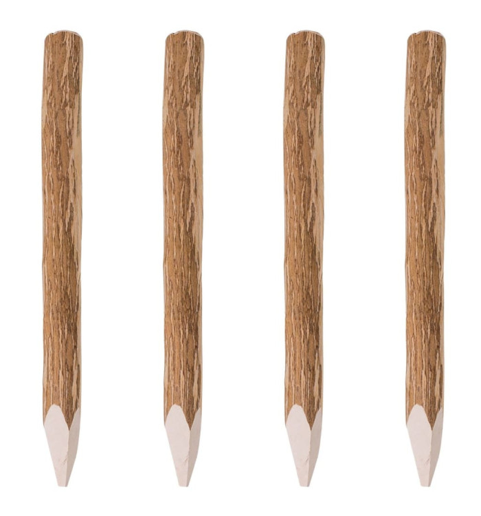 Poteaux pointus de clôture 4 pcs Bois de noisetier 90 cm | Mobilier & Déco