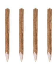 Poteaux pointus de clôture 4 pcs Bois de noisetier 90 cm | Mobilier & Déco