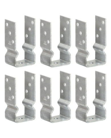 Piquets de clôture 6 pcs Argenté 7x6x15 cm Acier galvanisé | Mobilier & Déco