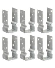 Piquets de clôture 6 pcs Argenté 7x6x15 cm Acier galvanisé | Mobilier & Déco