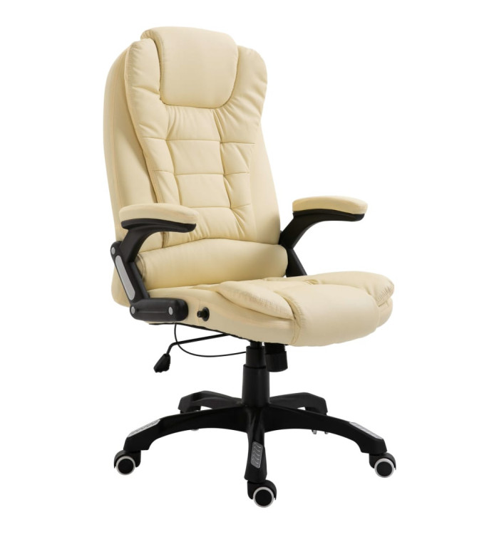 Chaise de bureau Crème Similicuir | Mobilier & Déco