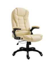 Chaise de bureau Crème Similicuir | Mobilier & Déco