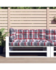 Coussins de palette lot de 3 motif à carreaux rouge tissu | Mobilier & Déco