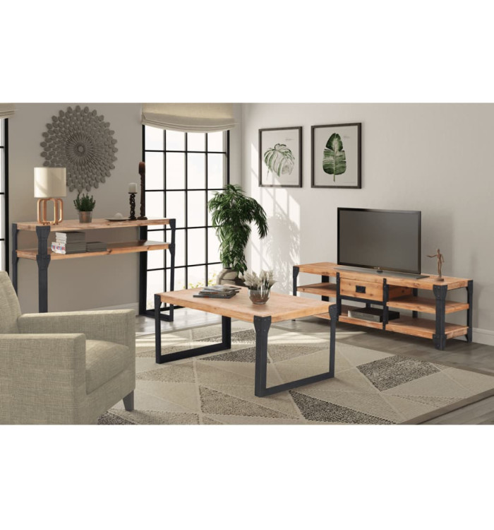 Mobilier de salon 3 pièces Bois d'acacia massif | Mobilier & Déco