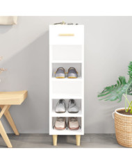 Armoire à chaussure Blanc brillant 30x35x105 cm Bois ingénierie | Mobilier & Déco
