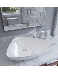 Évier triangulaire Céramique Blanc 645 x 455 x 115 mm | Mobilier & Déco