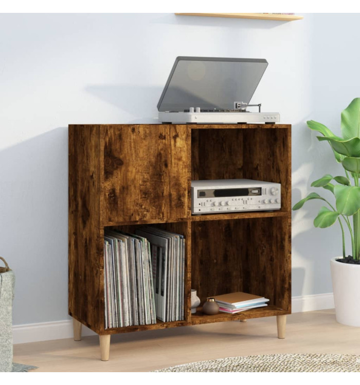 Armoire à disques chêne fumé 84,5x38x89 cm bois d'ingénierie | Mobilier & Déco