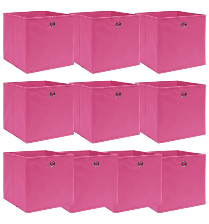 Boîtes de rangement 10 pcs Rose 32x32x32 cm Tissu | Mobilier & Déco
