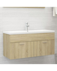 Armoire d'évier avec lavabo intégré Chêne sonoma Aggloméré | Mobilier & Déco
