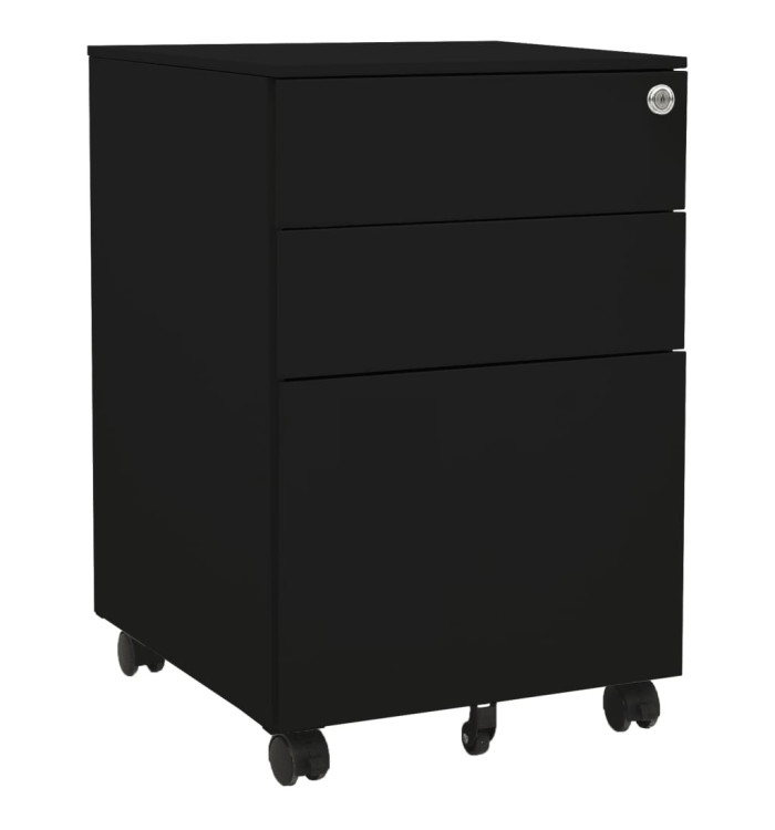 Classeur mobile Noir 39x45x60 cm Acier | Mobilier & Déco