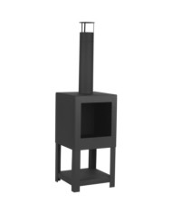 Esschert Design Cheminée d'extérieur avec rangement de bois Noir FF410 | Mobilier & Déco