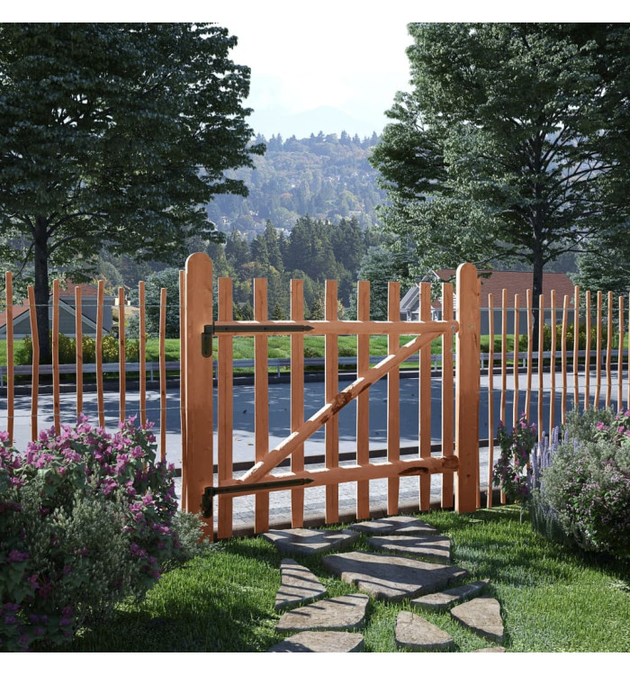 Portillon de clôture Bois de noisetier imprégné 100x90 cm | Mobilier & Déco