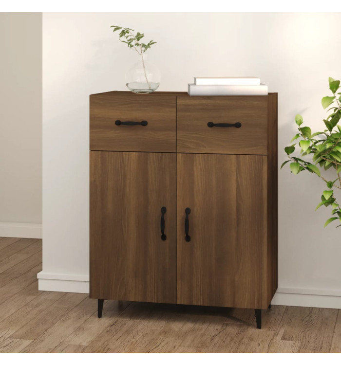Buffet chêne marron 69,5x34x90 cm bois d'ingénierie | Mobilier & Déco