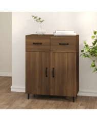 Buffet chêne marron 69,5x34x90 cm bois d'ingénierie | Mobilier & Déco