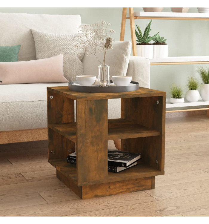 Table basse chêne fumé 40x40x43 cm bois d'ingénierie | Mobilier & Déco