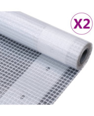 Bâches Leno 2 pcs 260 g/m² 3x2 m Blanc | Mobilier & Déco
