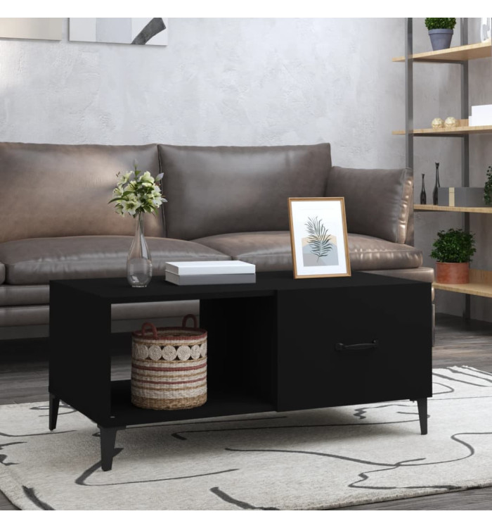 Table basse noir 90x50x40 cm bois d'ingénierie | Mobilier & Déco