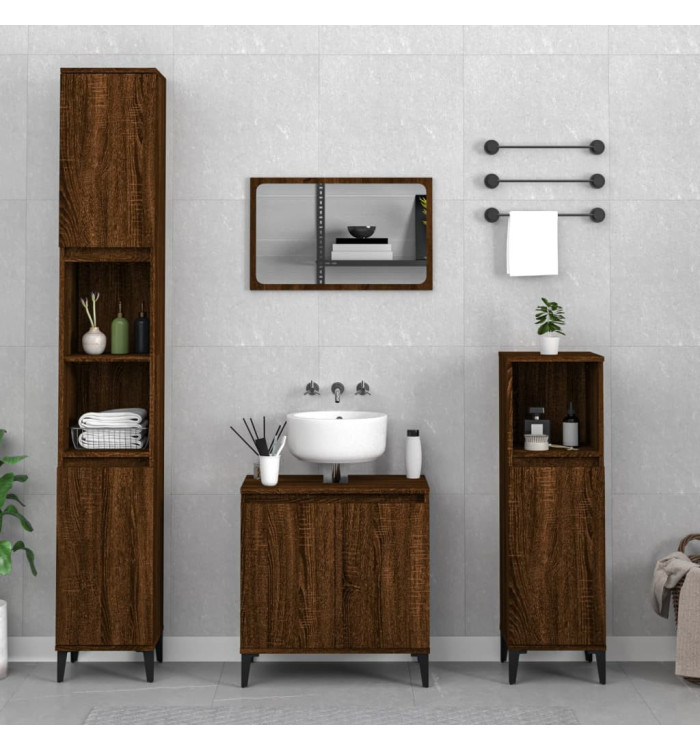 Ensemble de meubles de salle de bain 3 pcs Chêne marron | Mobilier & Déco