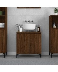 Meuble d'évier chêne marron 58x33x60 cm bois d'ingénierie | Mobilier & Déco