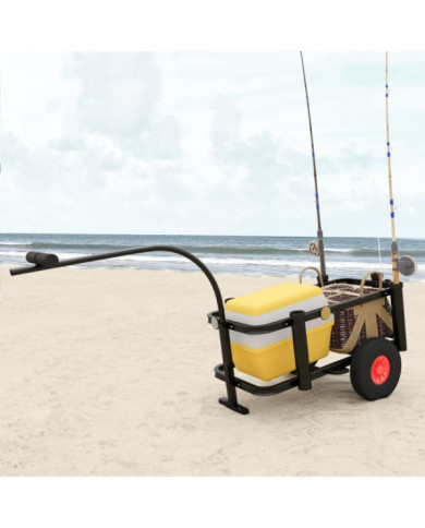 Chariot de pêche noir acier | Mobilier & Déco