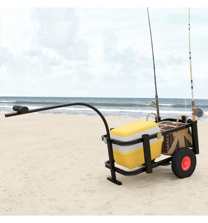Chariot de pêche noir acier | Mobilier & Déco